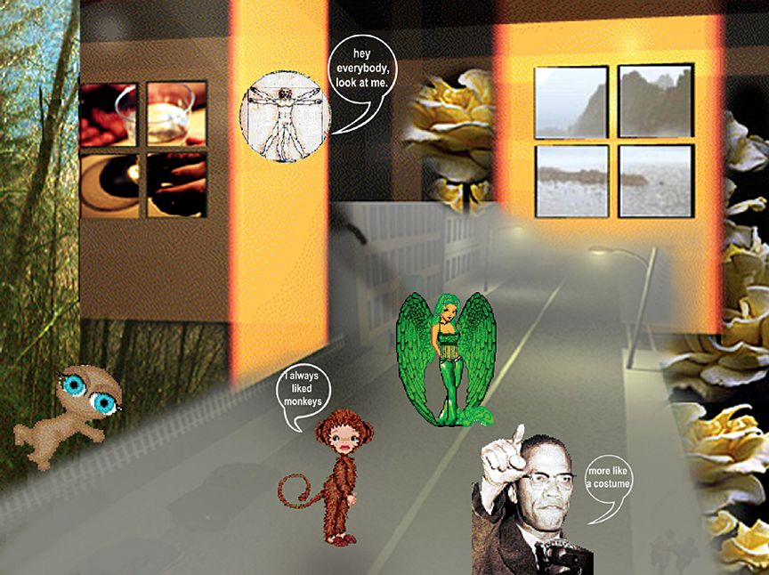 The images include chosen avatars, pictures of the individuals, and quotes, showcasing the interactive world of communication through graphics icons, symbols.