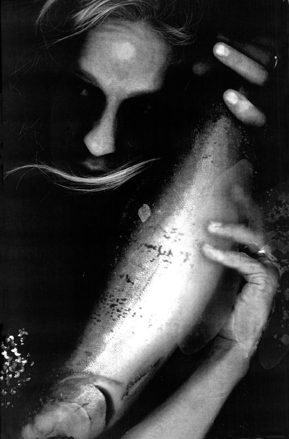 Giclee print, 40" x 30", 2000
BW image made on the glass of a copier using found objects and myself.